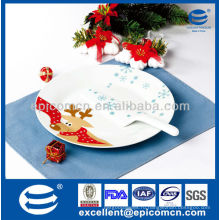 Рождественский олень дизайн 2шт 10,5 "круглый керамический набор пирог с лопаточкой